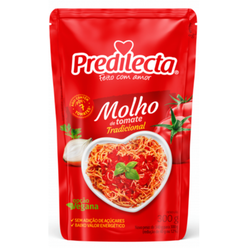 Molho de Tomate Tradicional Predilecta - Sache 300g